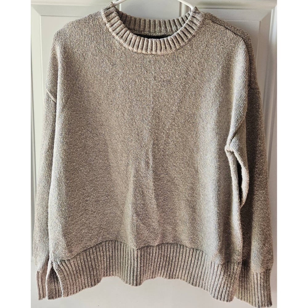 Love‎ Ellie Womens Sweater Size Large Beige Crewneck Knit Pullover Soft Cozy